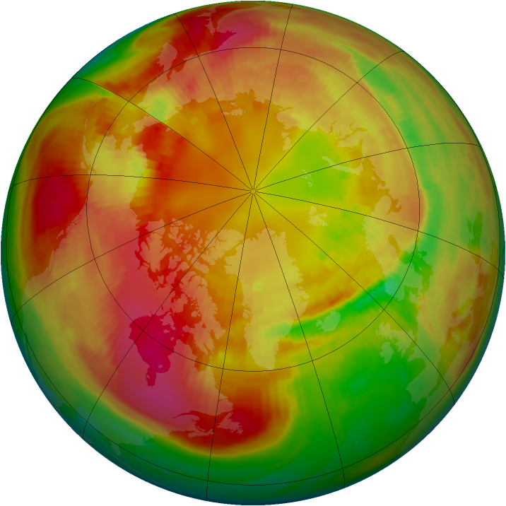 Arctic ozone map for 26 February 1982